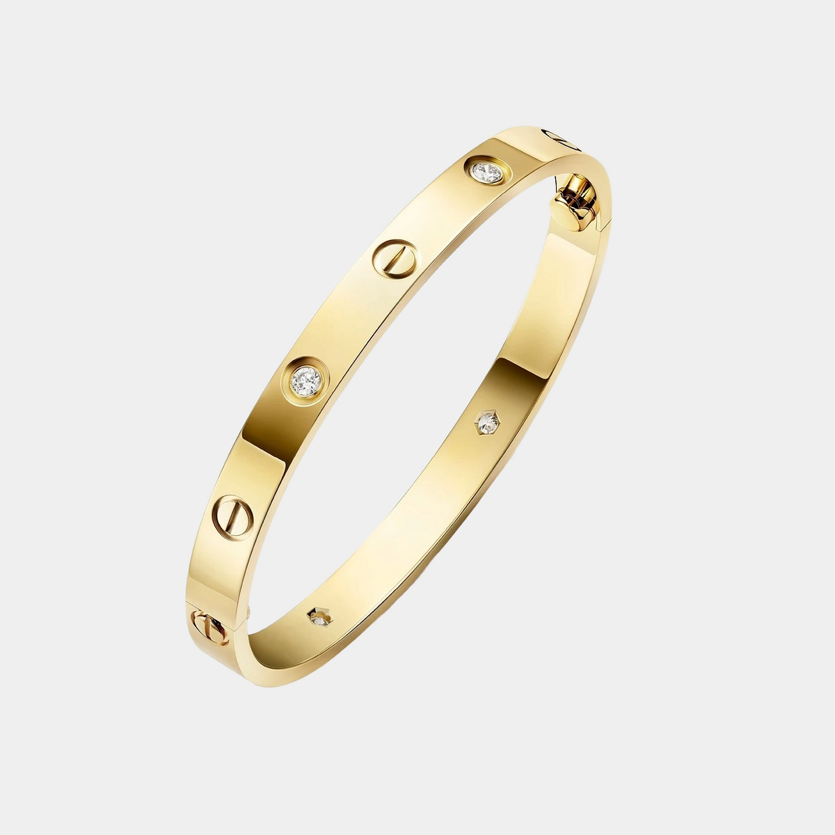 Screw Bangle Love Bracelet with Gemstone 18k Gold Plated