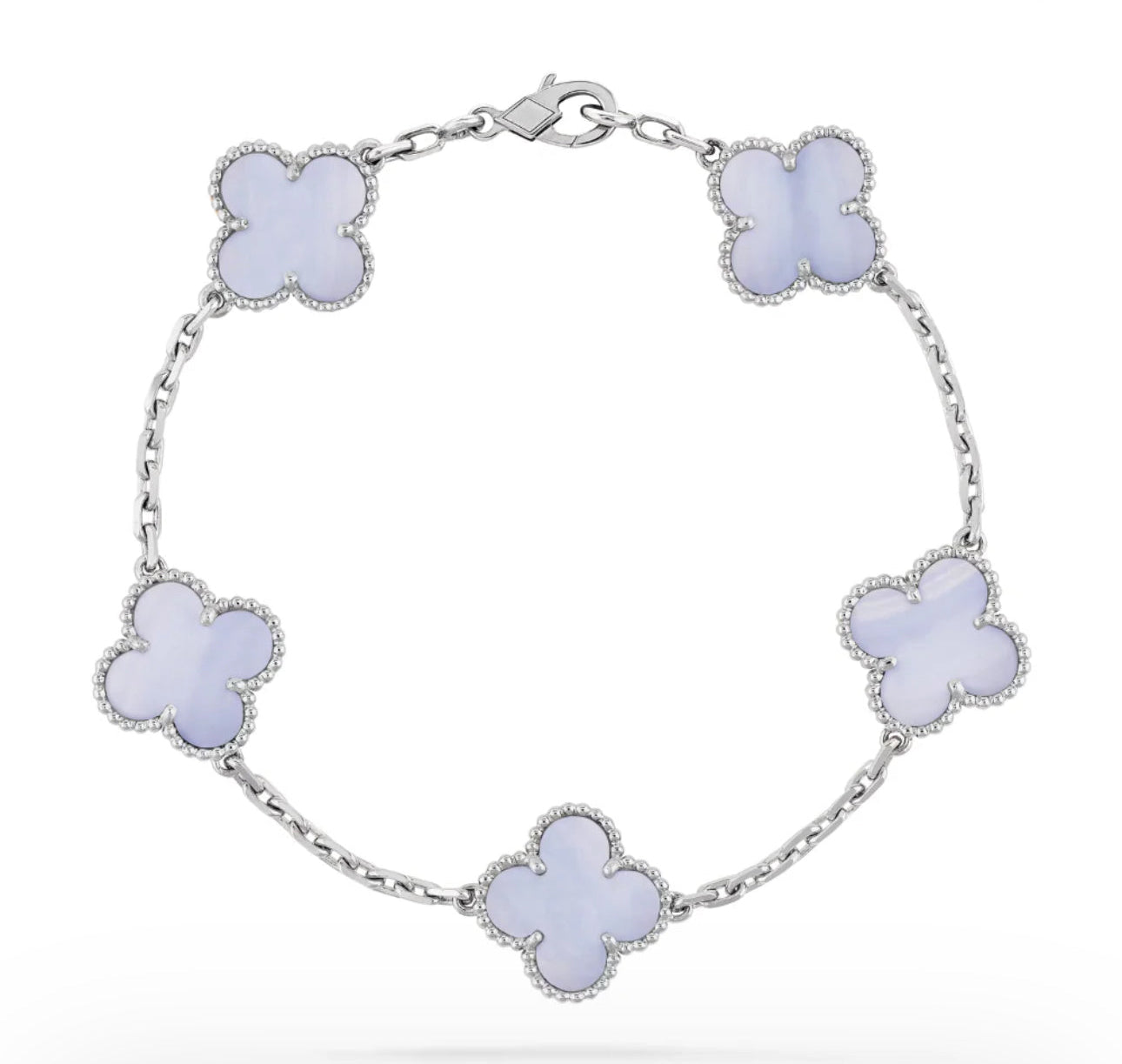 Clover Bracelet in Silver Chain, Various Colours Available