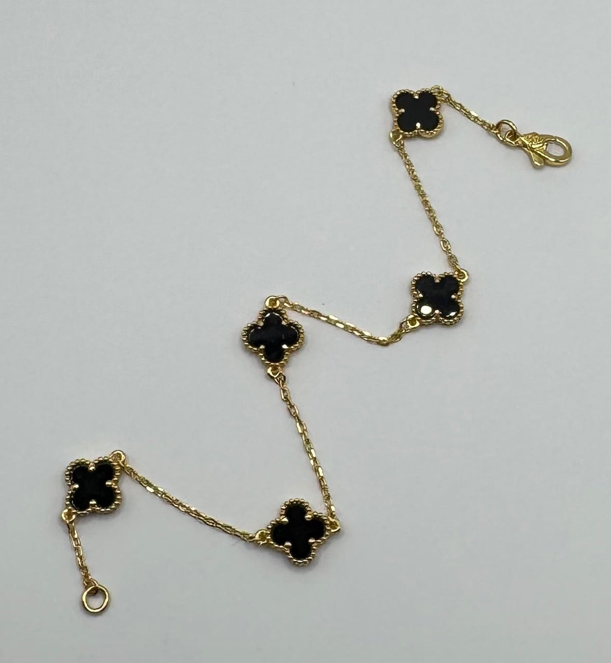 Mini Black Clover Set, Necklace & Bracelet
