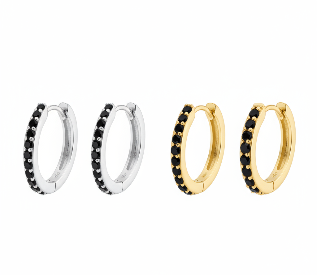S925 Silver 18k Gold Plated Hoop Earrings