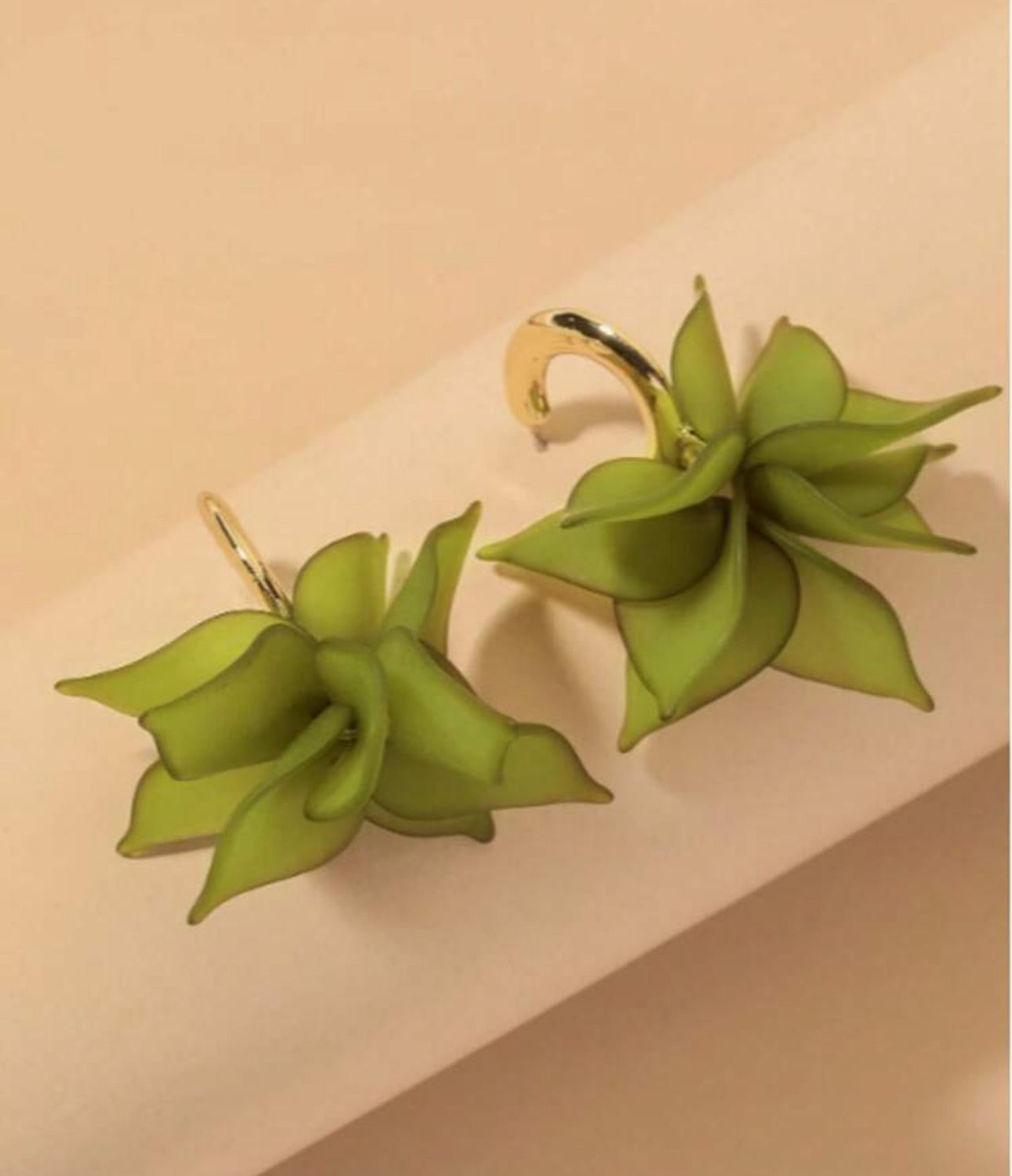 Light Green Flower Design Earrings