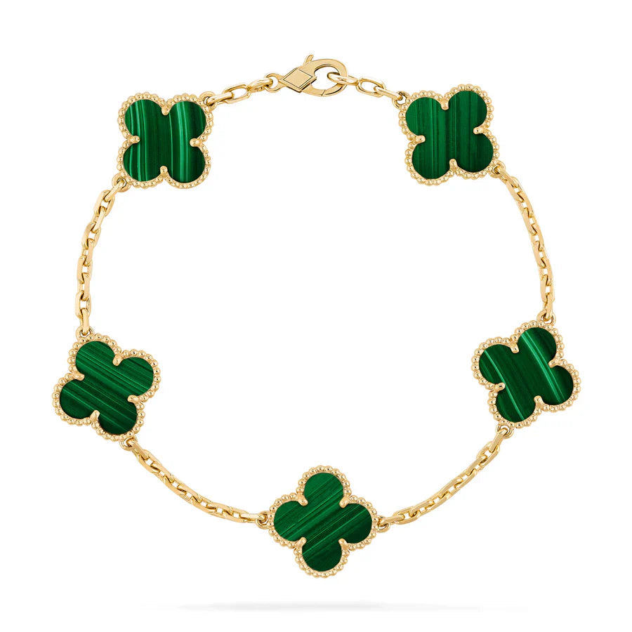 S925 Silver Clover Leaf Bracelet, 18k Gold Plated