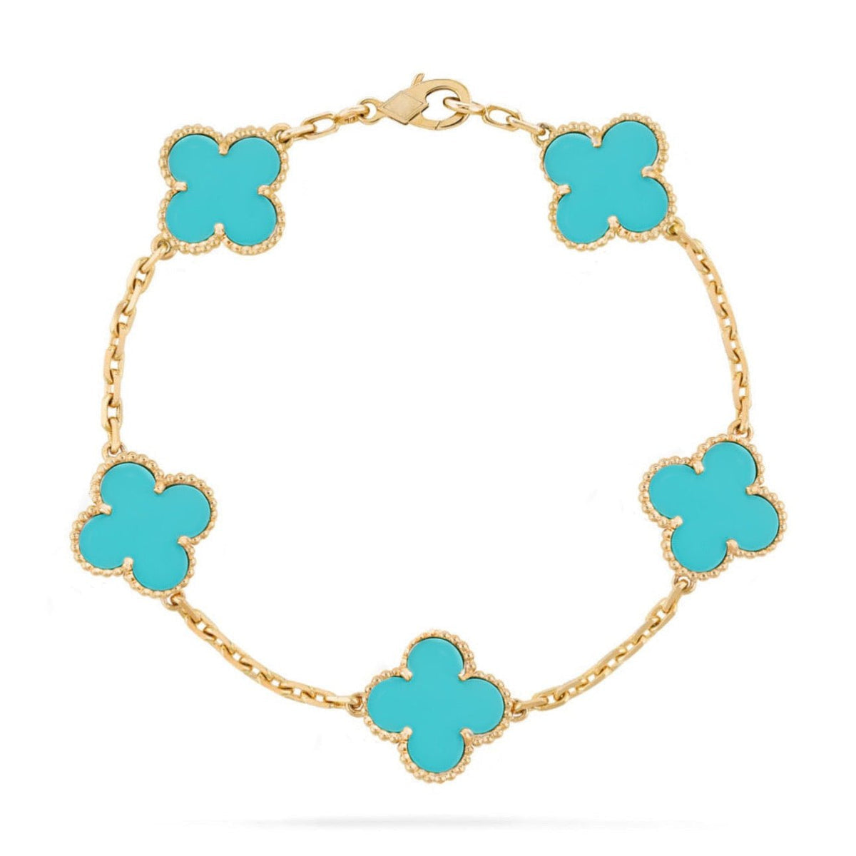 S925 Silver Clover Leaf Bracelet, 18k Gold Plated