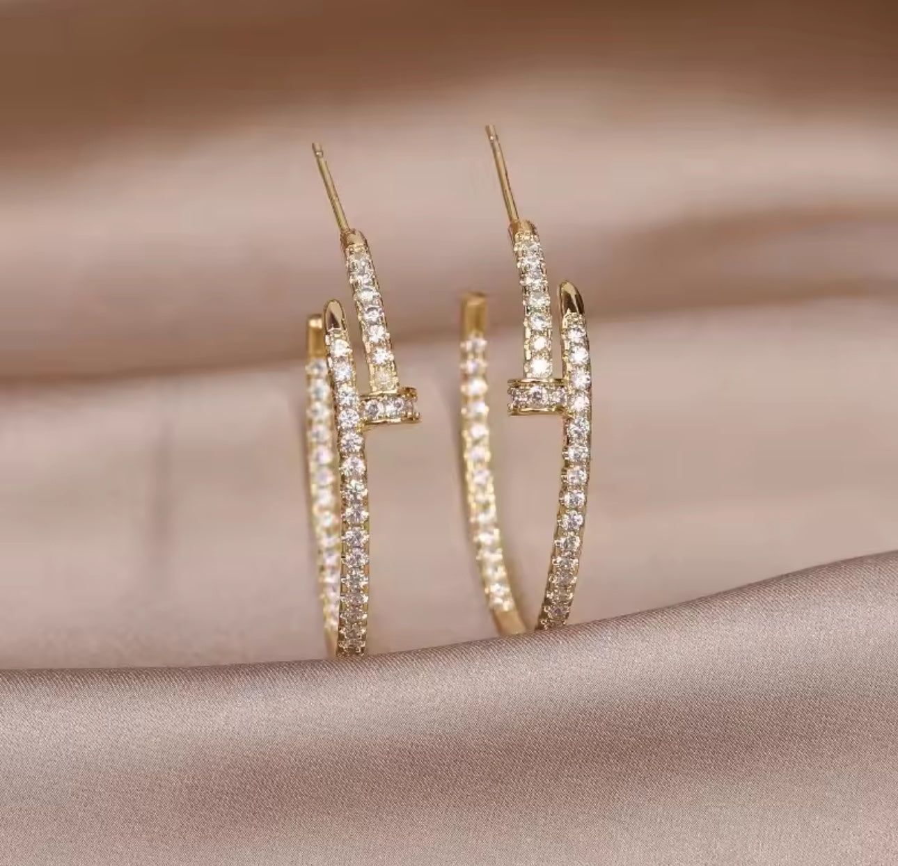 Nail Hoop Earrings