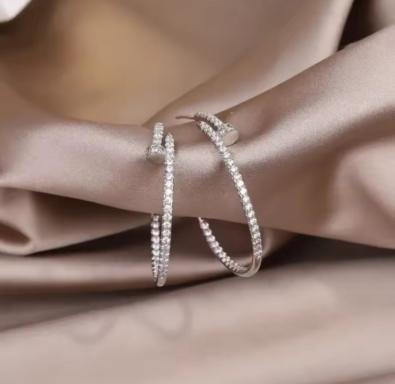 Nail Hoop Earrings