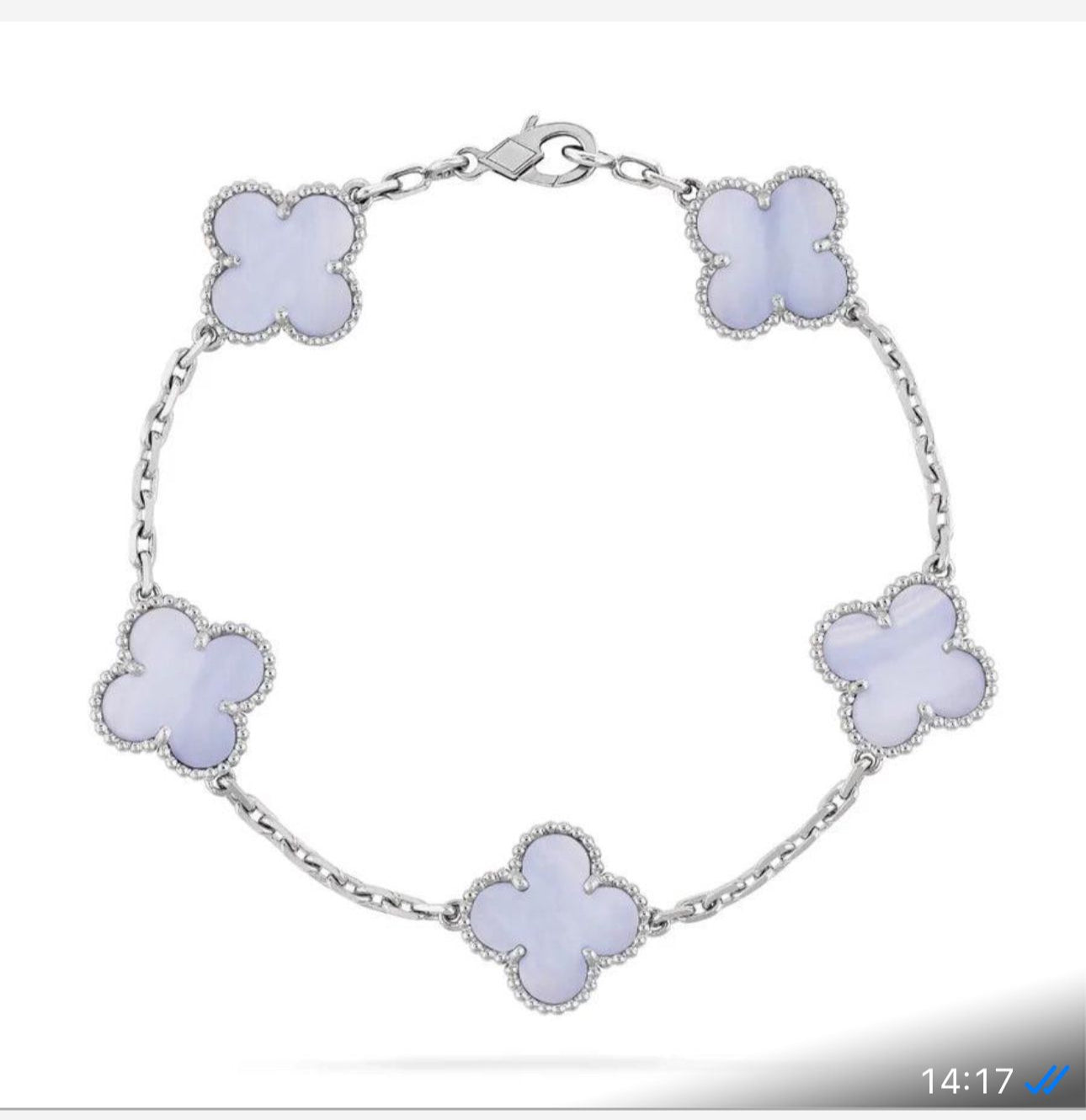 S925 Silver Clover Leaf Bracelet, 18k Gold Plated