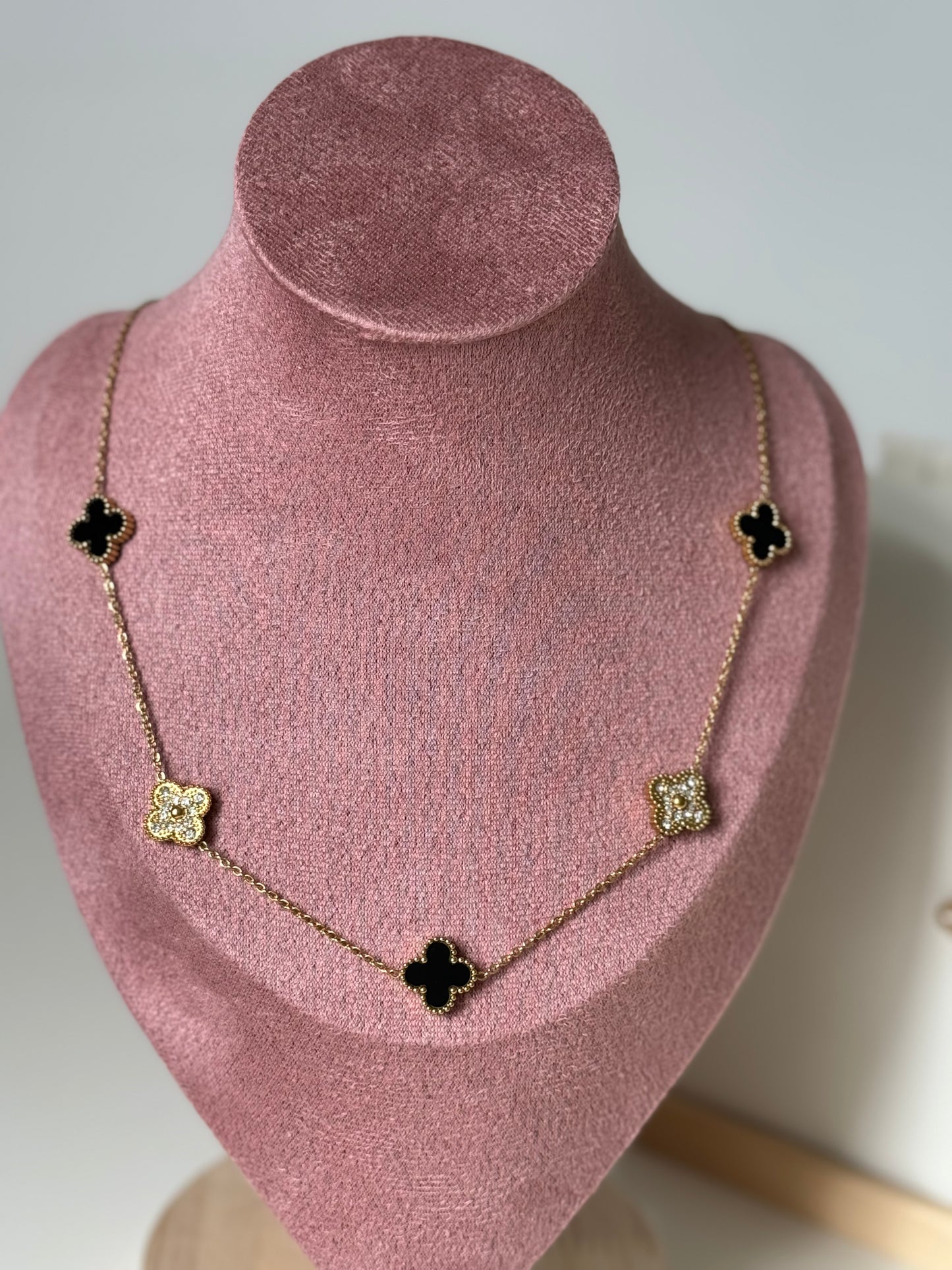 5 Clover Necklace, Stainless Steel, Waterproof