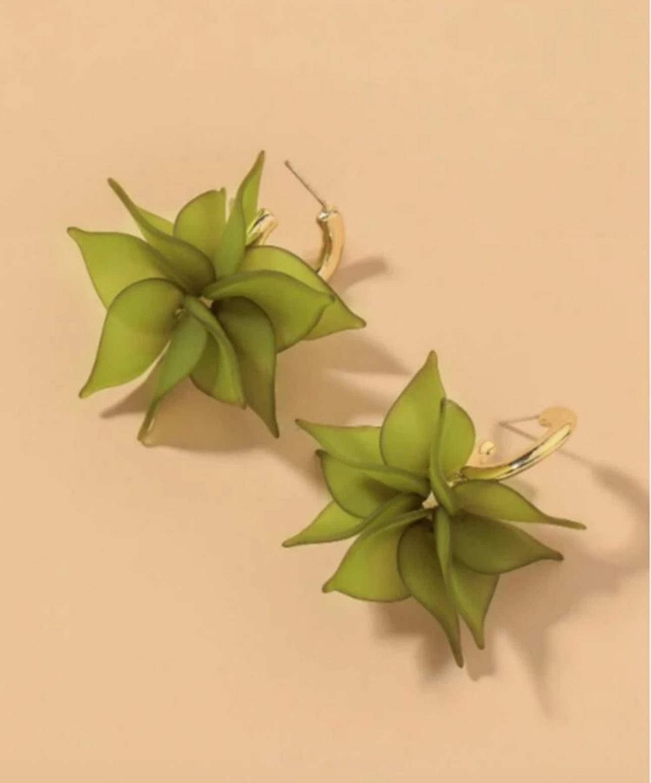 Light Green Flower Design Earrings