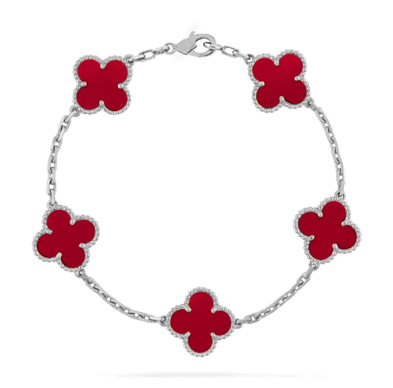 Clover Bracelet in Silver Chain, Various Colours Available