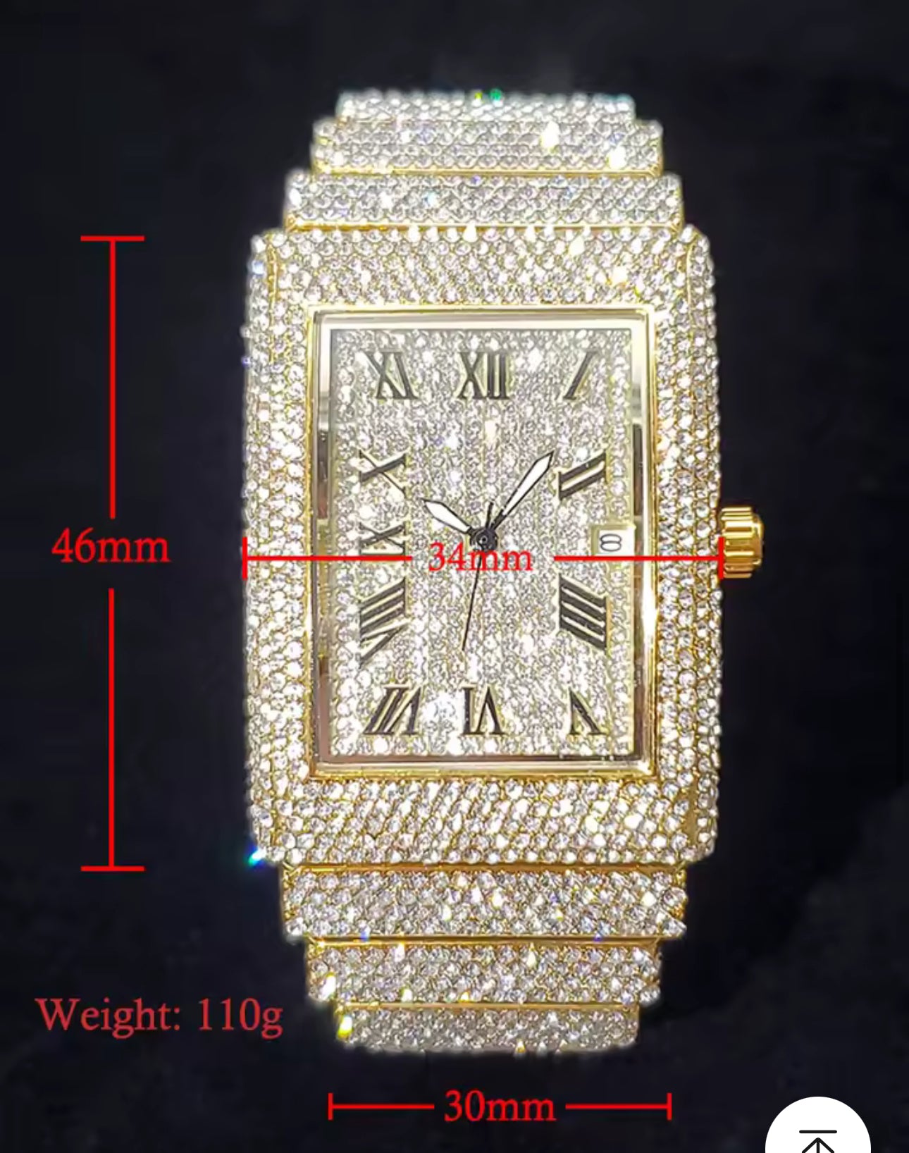 Unique Design Gemstone Paved Watch