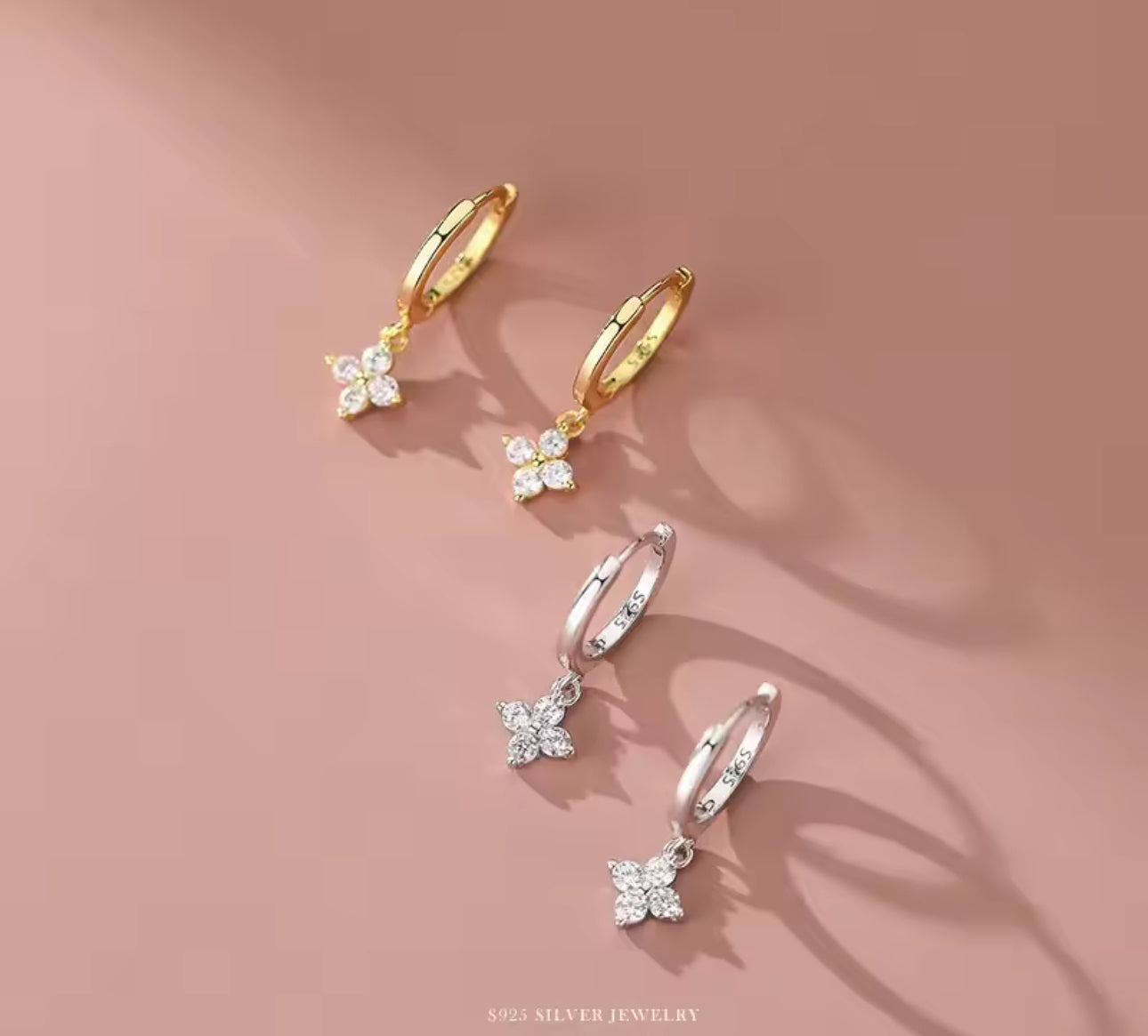 S925 18k Gold Plated Hoop Earrings