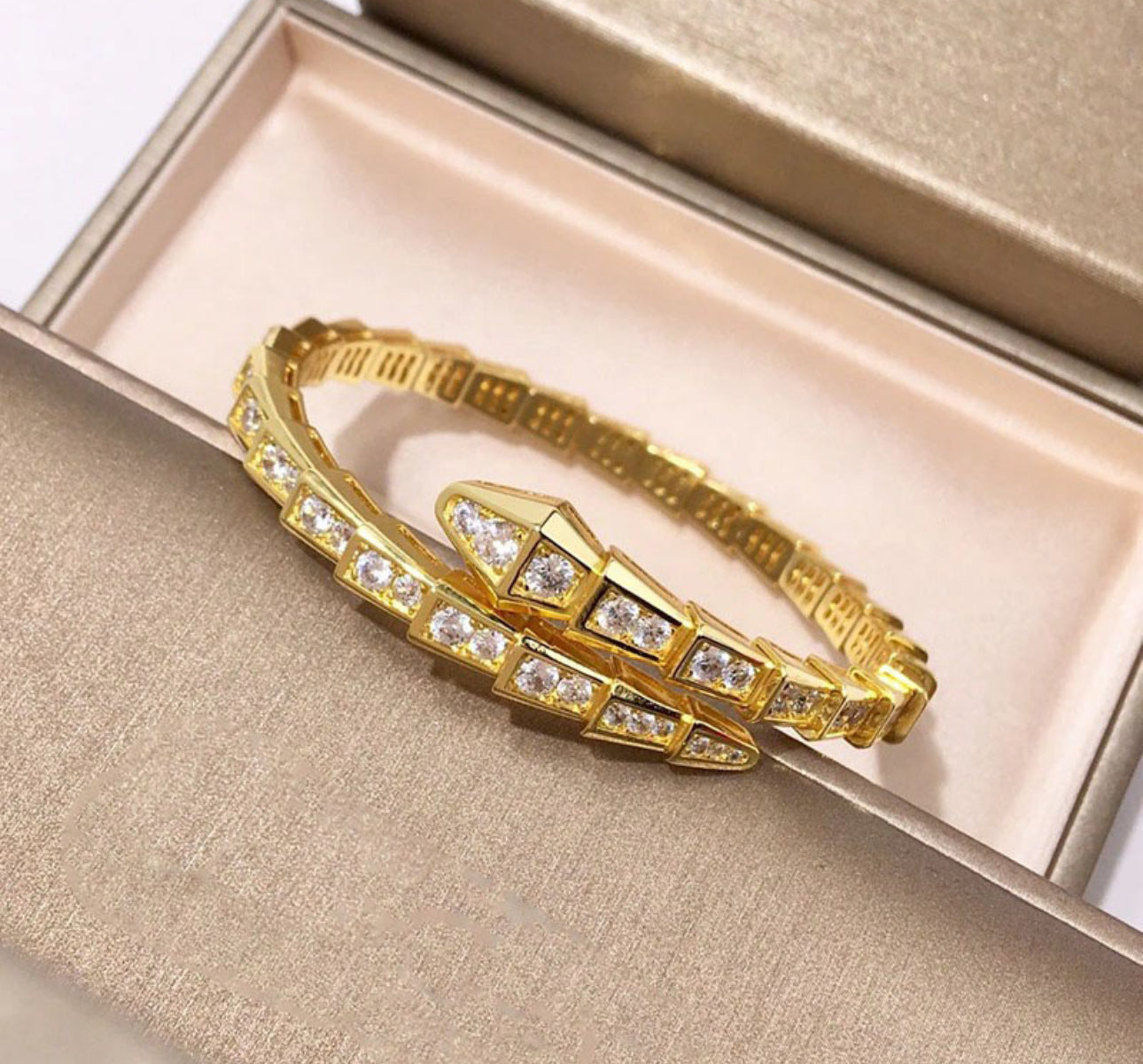 Iced Snake Bangle Bracelet