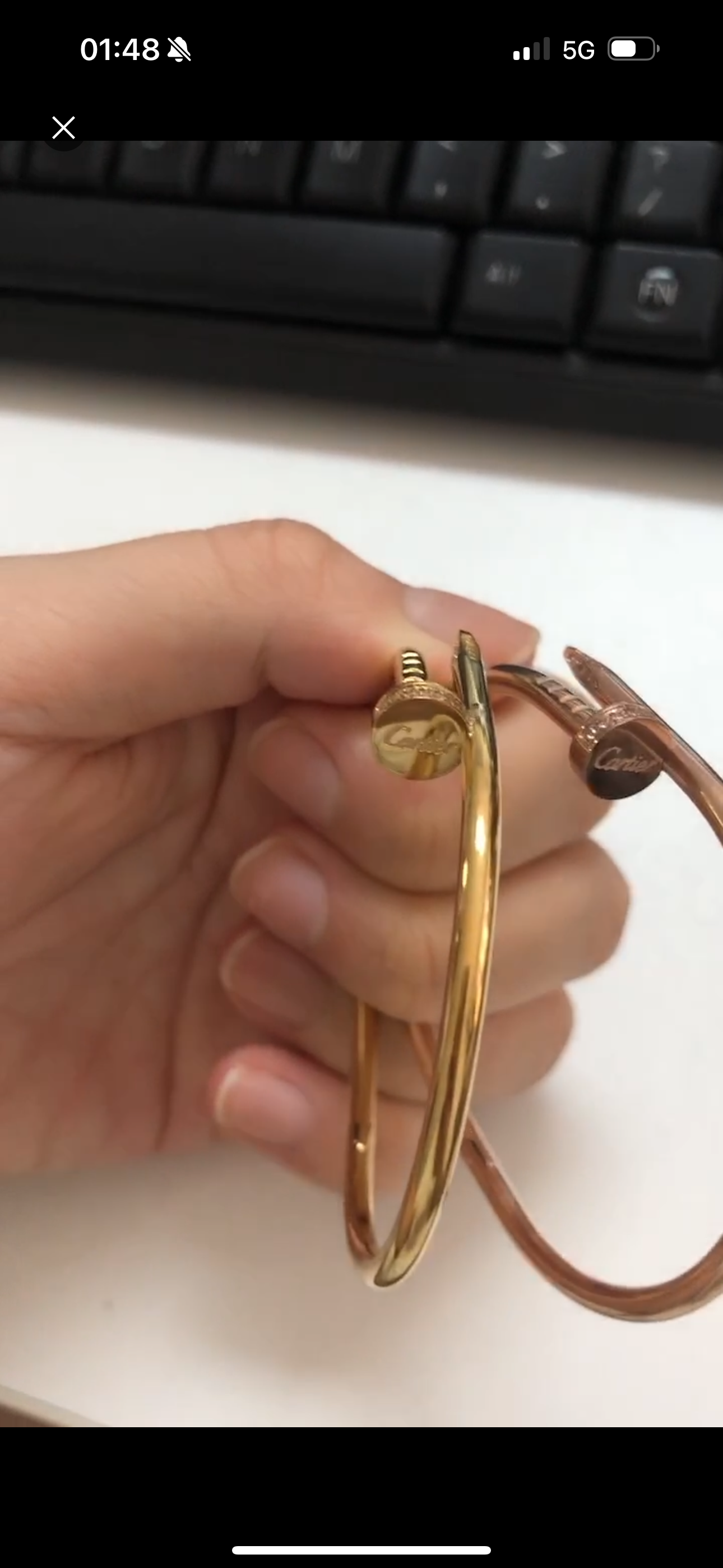 Nail Bangle with Gemstone