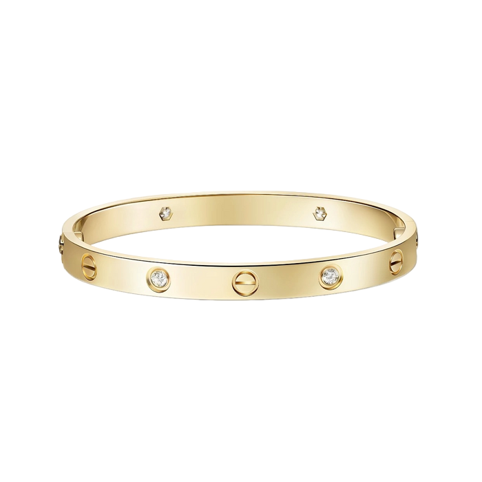 Screw Bangle Love Bracelet with Gemstone 18k Gold Plated