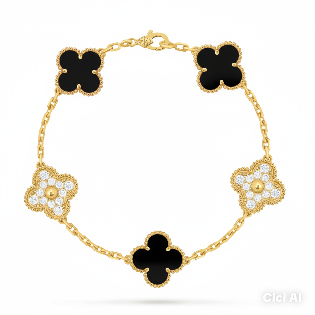 S925 Silver Clover Bracelet, Various Colours Available