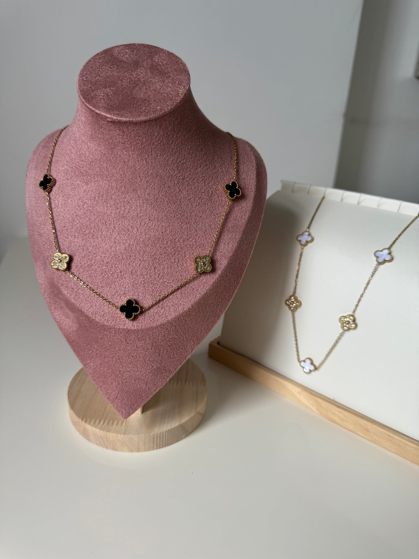 5 Clover Necklace, Stainless Steel, Waterproof