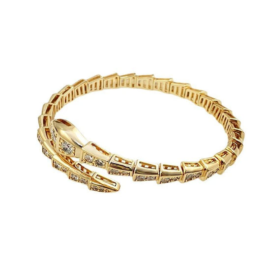 Iced Snake Bangle Bracelet