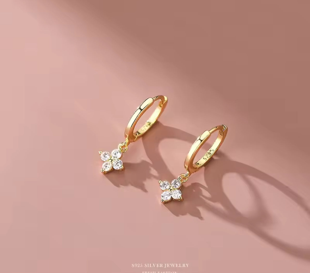 S925 18k Gold Plated Hoop Earrings