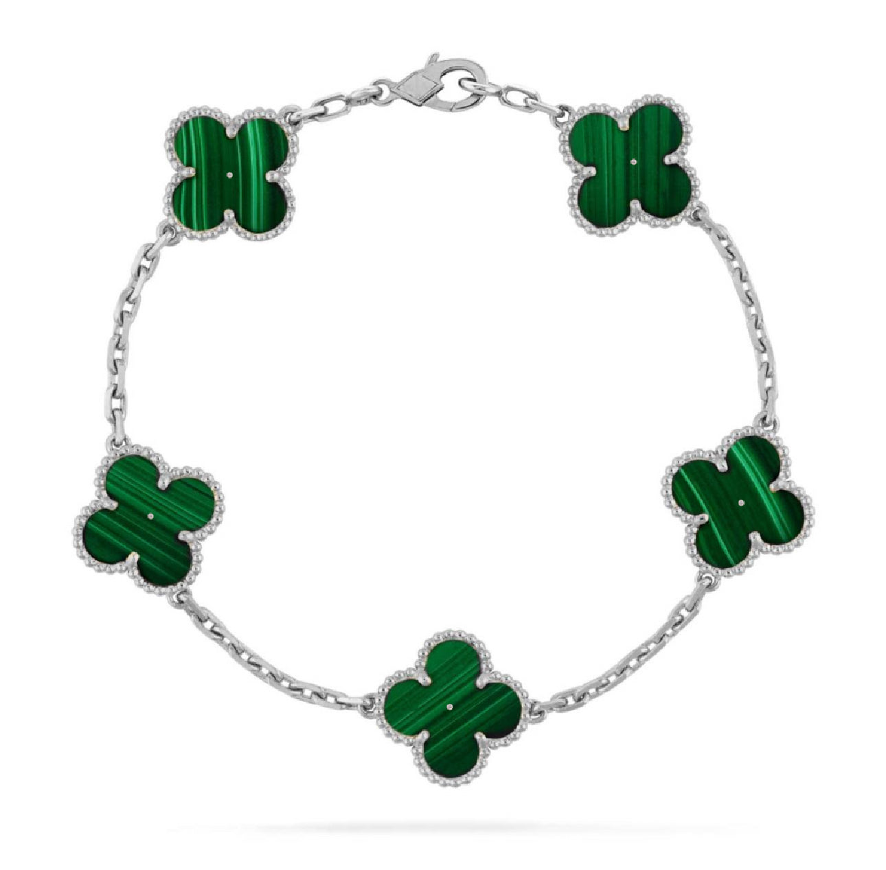 Clover Bracelet in Silver Chain, Various Colours Available