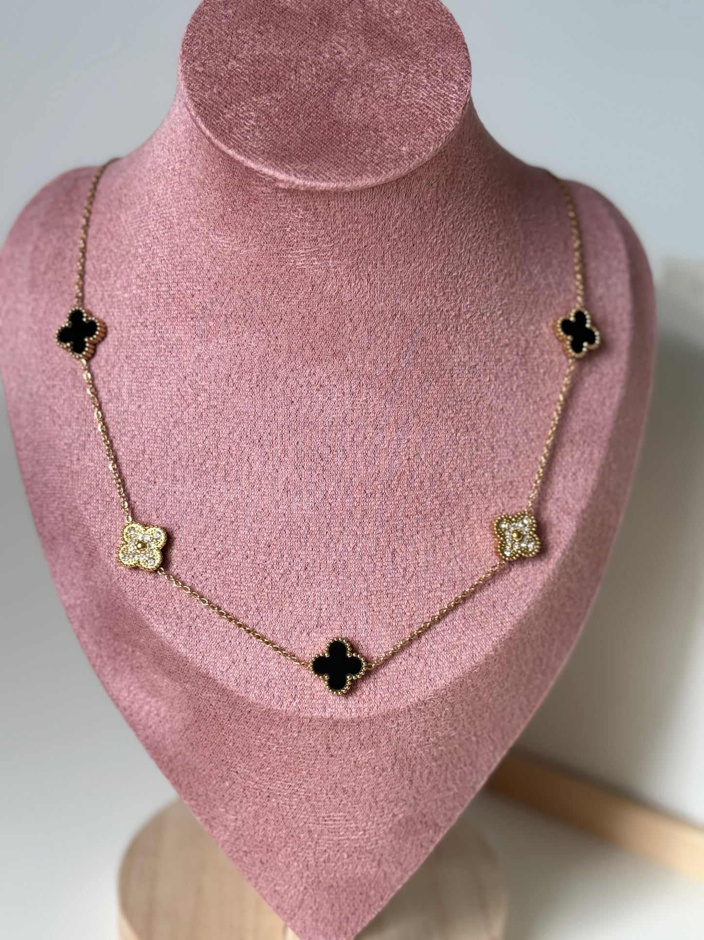 5 Clover Necklace, Stainless Steel, Waterproof