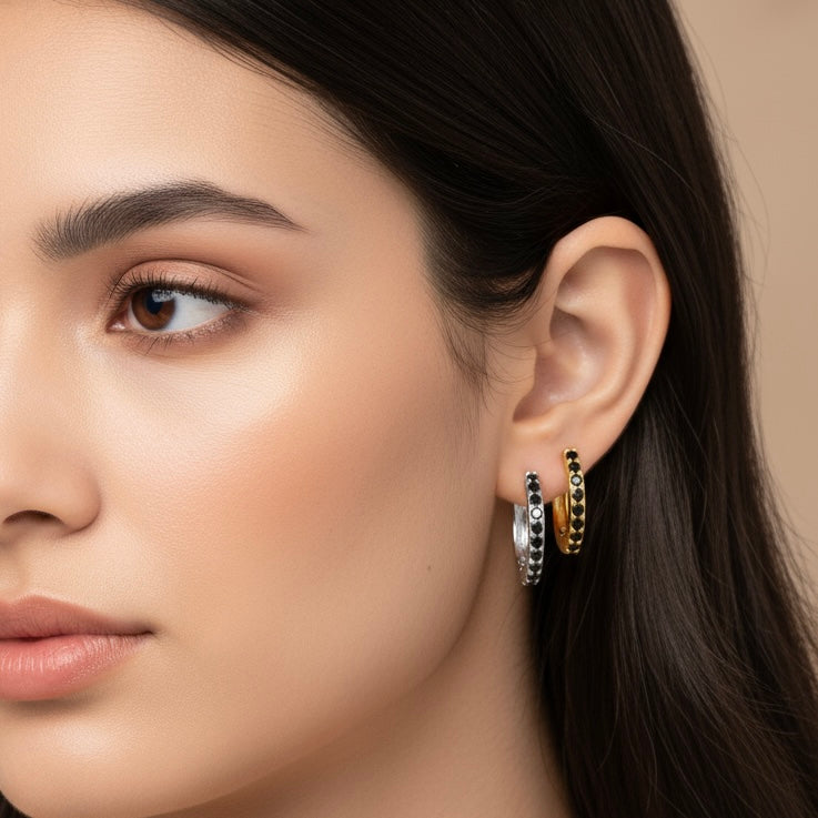 S925 Silver 18k Gold Plated Hoop Earrings