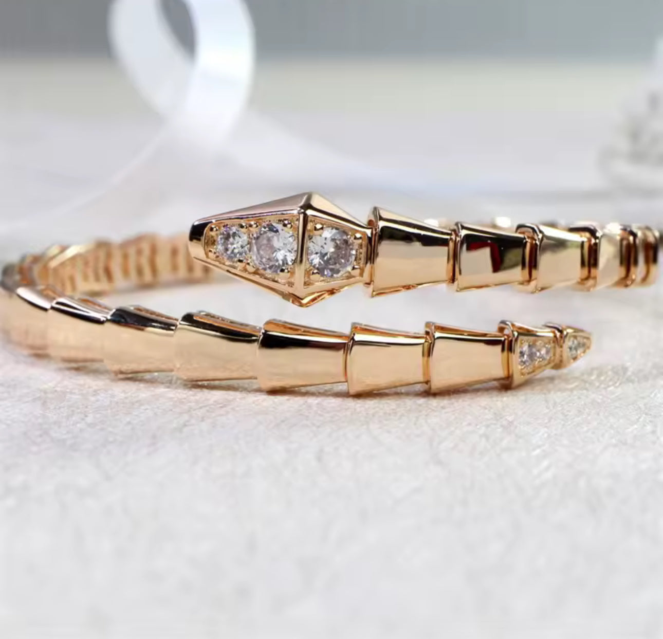 Rose Gold Snake Design Bracelet