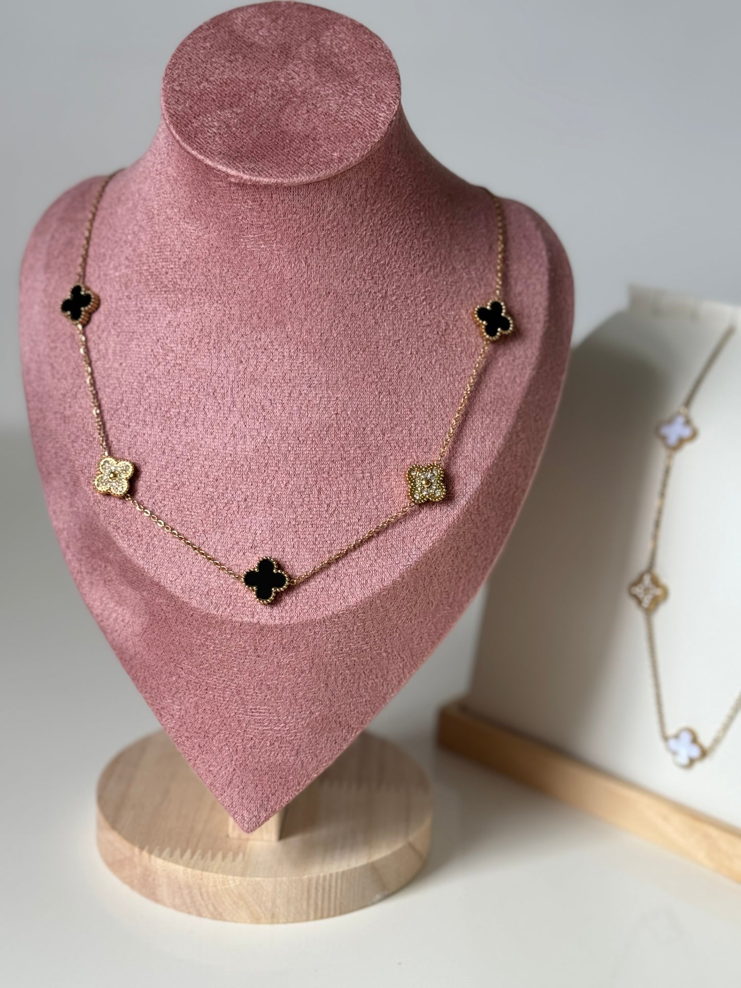 5 Clover Necklace, Stainless Steel, Waterproof