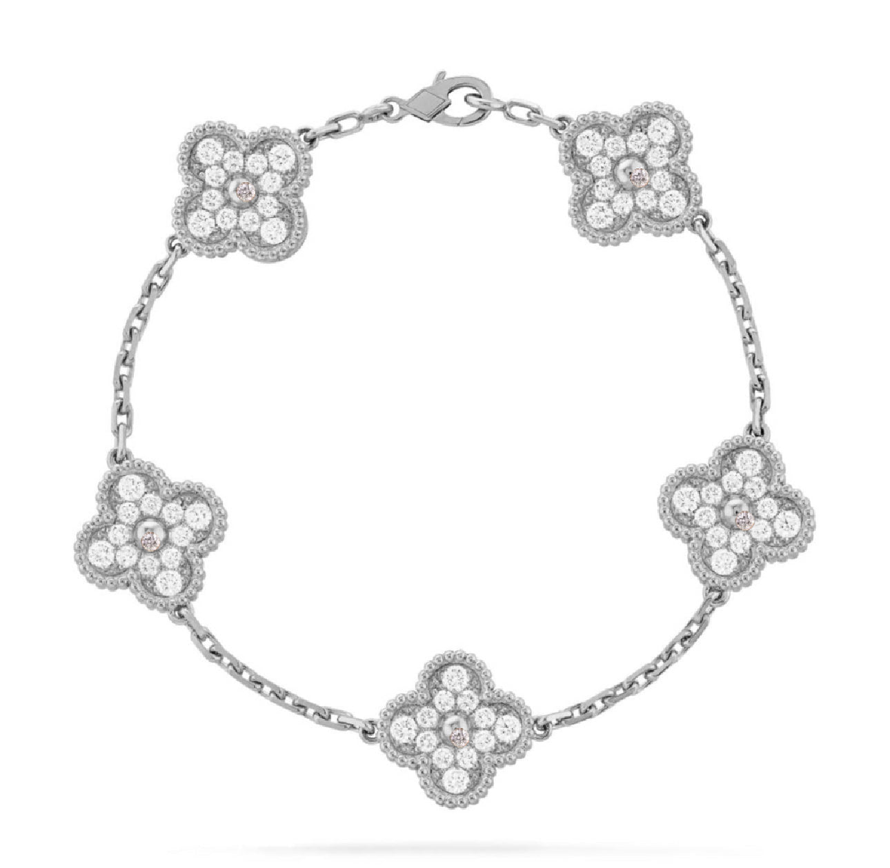 Clover Bracelet in Silver Chain, Various Colours Available