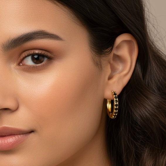 S925 Silver 18k Gold Plated Hoop Earrings