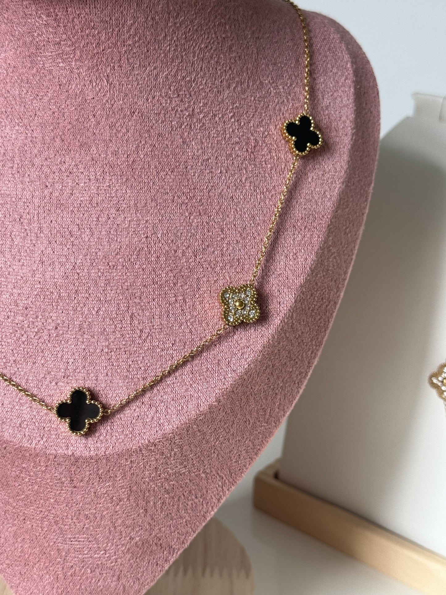 5 Clover Necklace, Stainless Steel, Waterproof