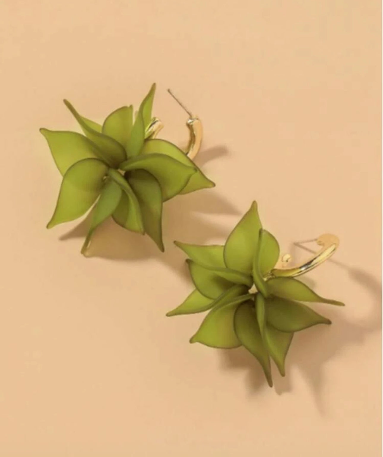 Light Green Flower Design Earrings