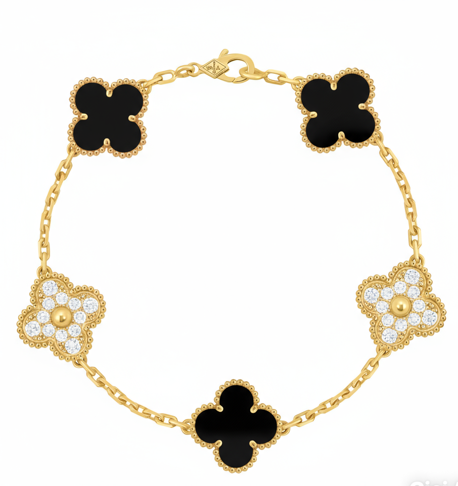S925 Silver Clover Bracelet, Various Colours Available