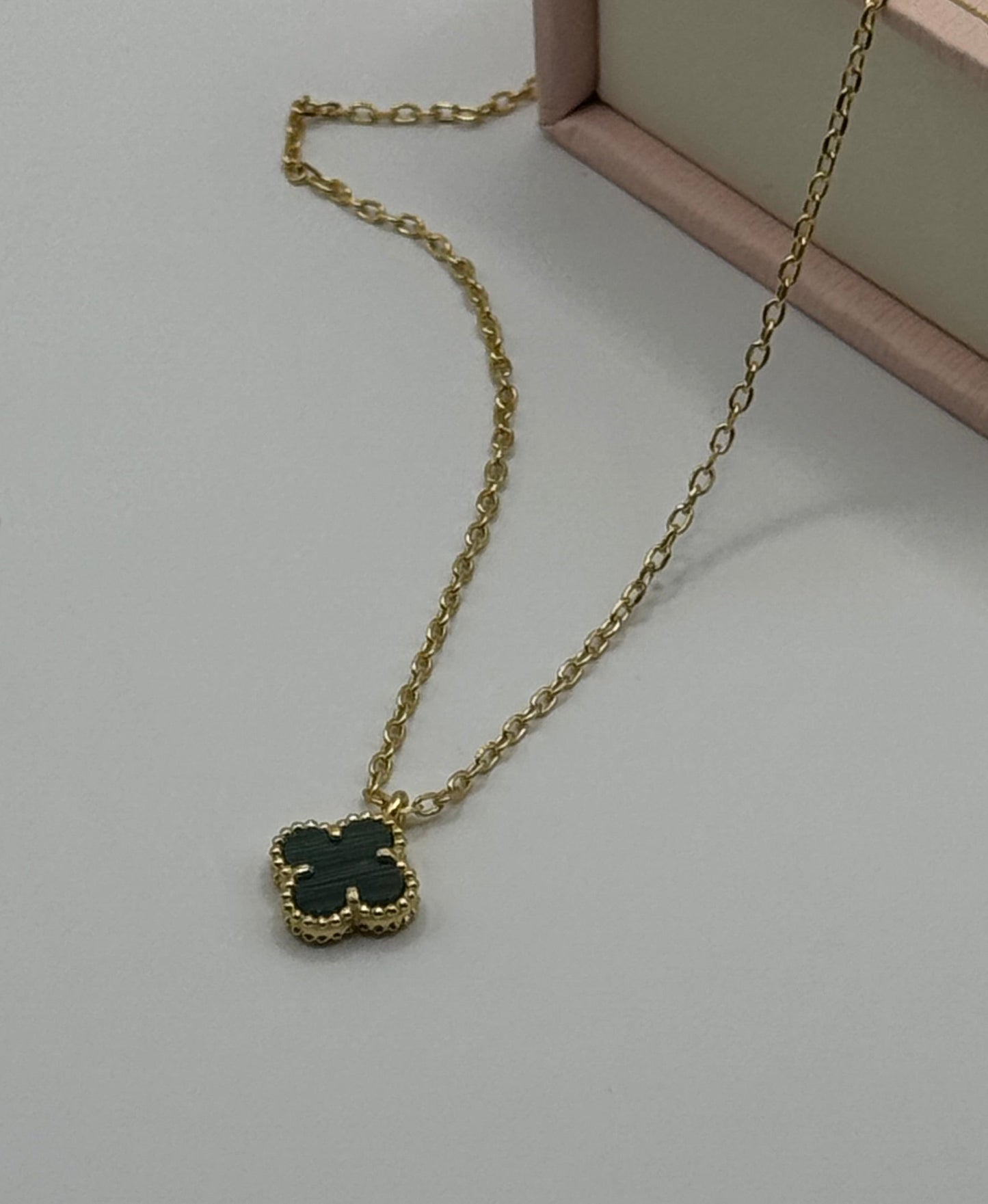 Mini Green Clover Set, Necklace & Bracelet