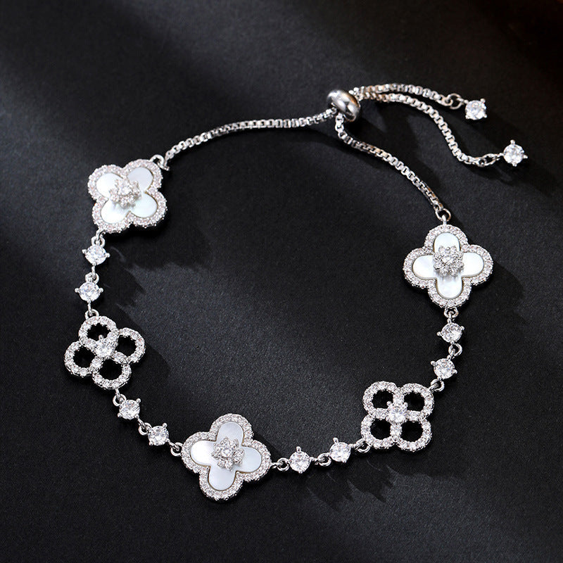 Bling Bling Four Leaf Clover Bracelet, Various Colours Available