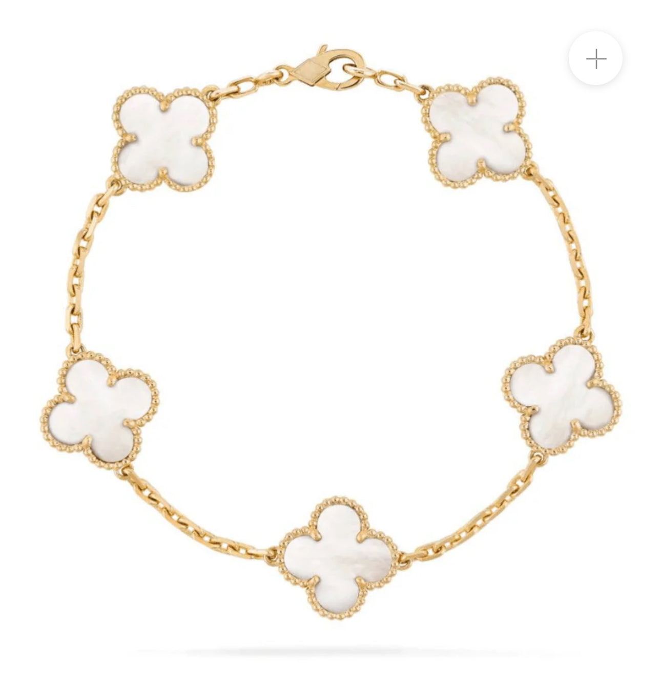 S925 Silver Clover Leaf Bracelet, 18k Gold Plated