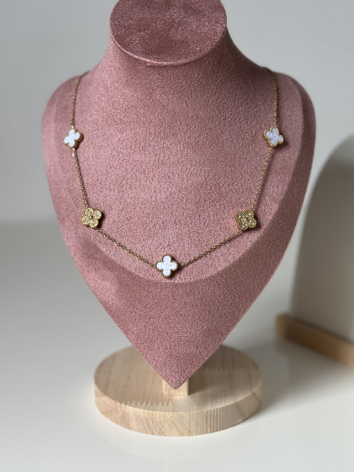 5 Clover Necklace, Stainless Steel, Waterproof