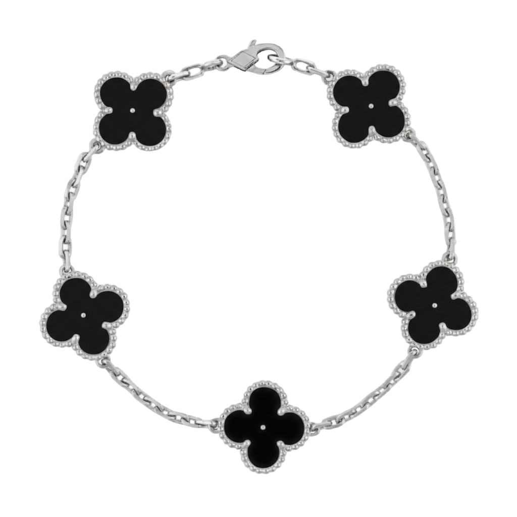 Clover Bracelet in Silver Chain, Various Colours Available