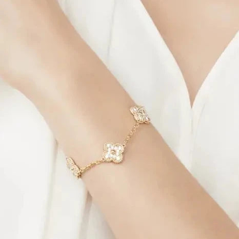 S925 Silver Clover Bracelet, Various Colours Available