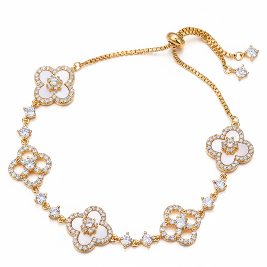 Bling Bling Four Leaf Clover Bracelet, Various Colours Available