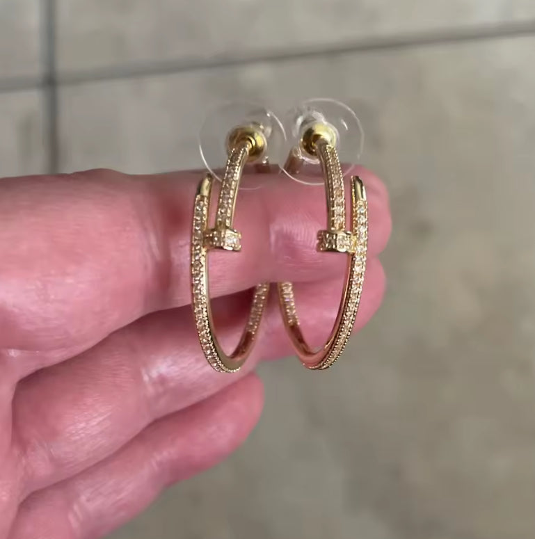 Nail Hoop Earrings